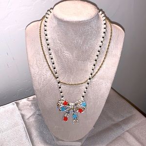 Y2K Betsey Johnson Bow Necklace
